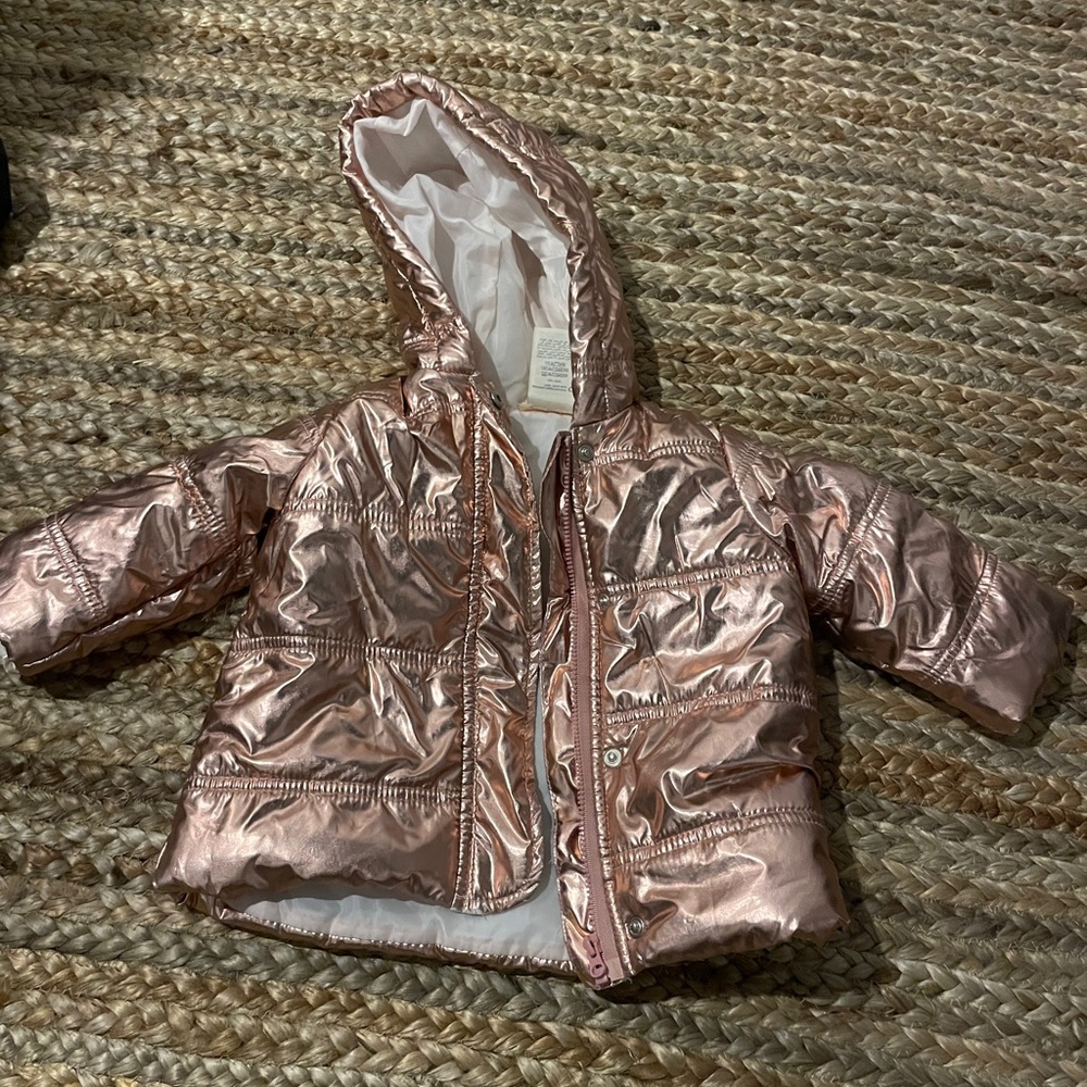 Metallic pink puffer for toddler girls Nordstrom